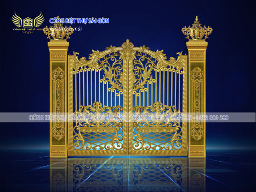 Cổng biệt thự hoa lá tây
